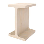 20-Inch HMS Natural Solid Wood Pedestal End Table for Living Room Furniture