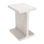 20-Inch HMS Natural Solid Wood Pedestal End Table for Living Room Furniture