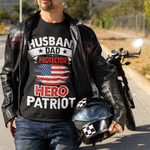 Husband, Dad, Protector, Hero, Patriot Short Sleeve T Shirt