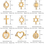 5Pcs/Lot Star/Cross/Sun Link Connector Charms Stainless Steel Link Pendants Dangle DIY Necklace Bracelet Jewelry Making Supplies