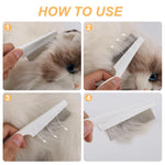 1Pcs Pet Flea Comb Cat/Dog Beauty Comb Stainless Steel Portable Pet Specific Dense Tooth Hair Removal Massage Cleaning Supplies