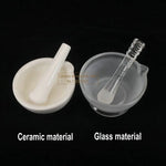 1pcs Glass Mortar with Pestle & Lab Ceramic Mortar 6/9/12/15/18cm Glass Grinding Bowl Medicine Grinder Experiment