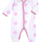 Smart Footed One-Piece for girl and boy + Bib - Pink Rose