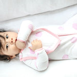 Smart Footed One-Piece for girl and boy + Bib - Pink Rose