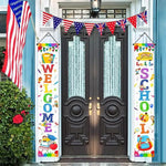 2pcs, modern-style Polyester door banner - Welcome Back to School Hanging sign - Education themed entrance decoration
